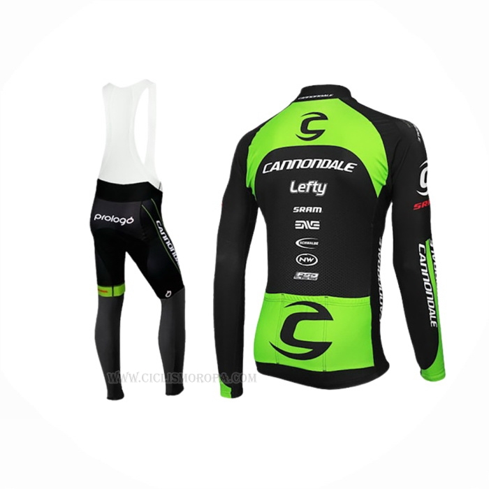 2016 Ropa Ciclismo Cannondale Ml Negro Verde Mangas Largas y Culotte Lunga
